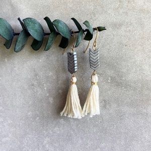 Madewell tassel Chevron earrings